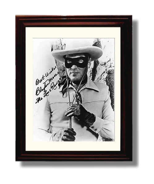 Clayton Moore - The Lone Ranger Masked Western Hero movie wall art 8x10 Beveled Frame