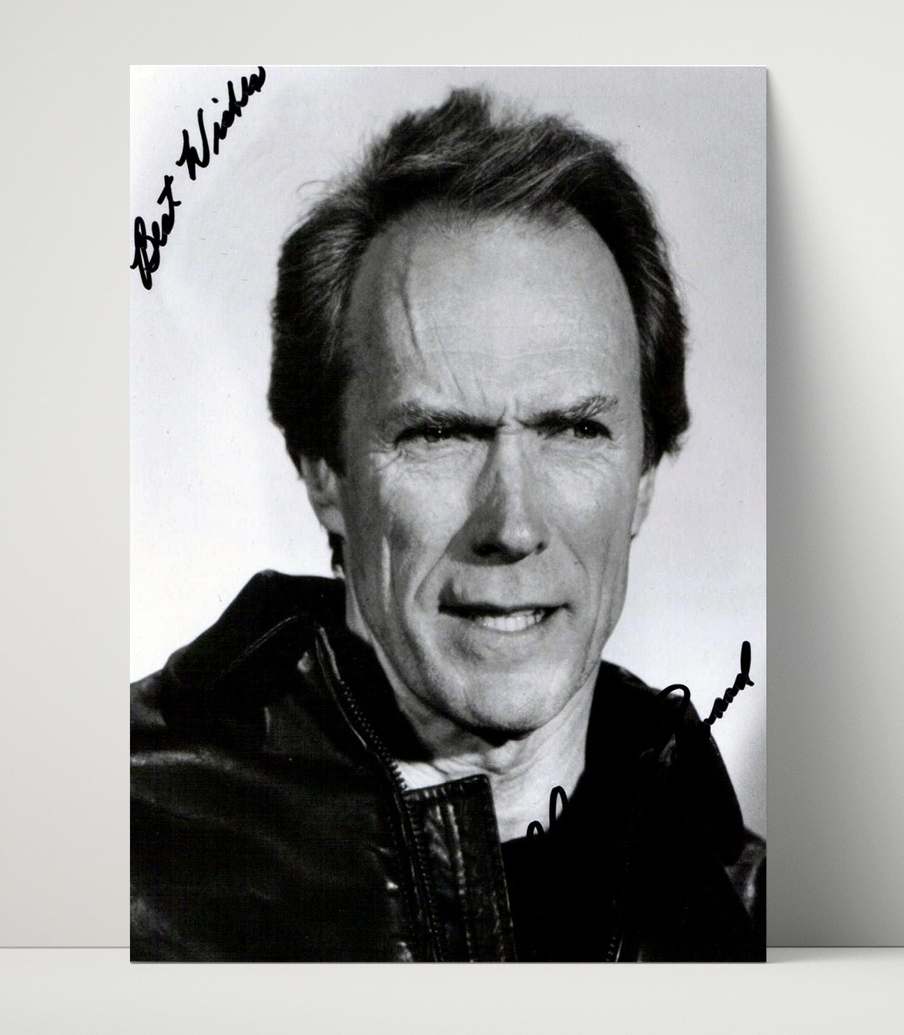 Clint Eastwood - Rugged Black and White Headshot Vintage Movie Wall Art - 16x20 Unframed Print movie decor