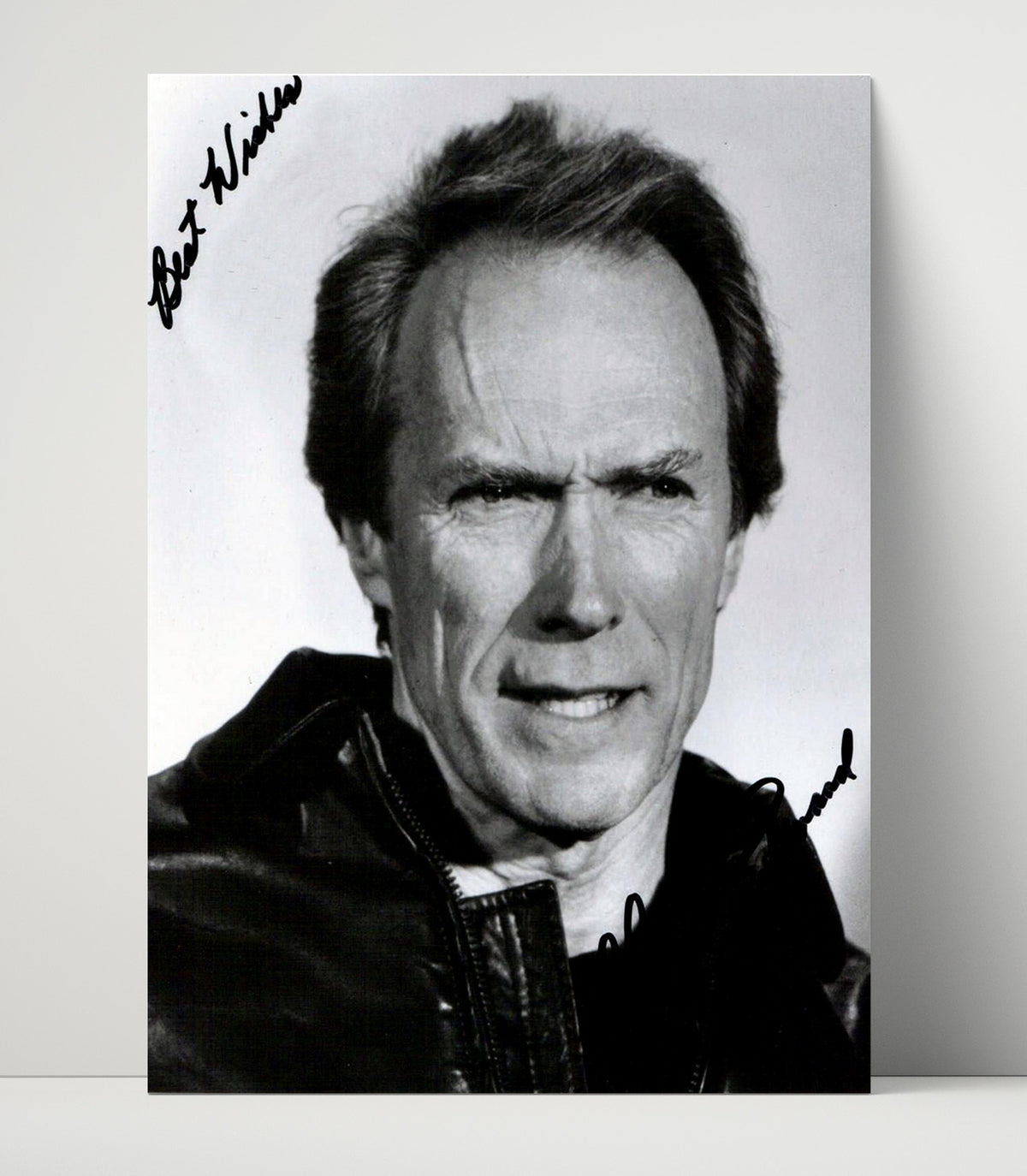 Clint Eastwood - Rugged Black-and-White Headshot movie wall art 16x20 Unframed Print