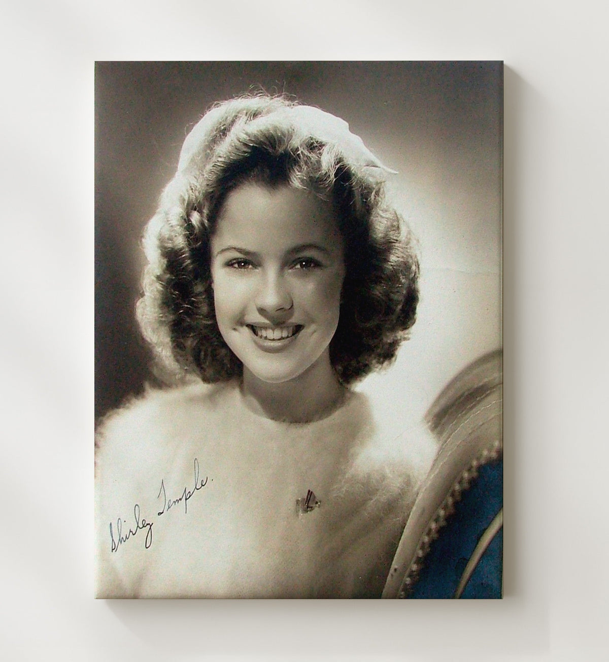 Curly Top - Shirley Temple - Elizabeth Blair - Ringlet Smile Close-Up movie wall art 8x10 Beveled Frame