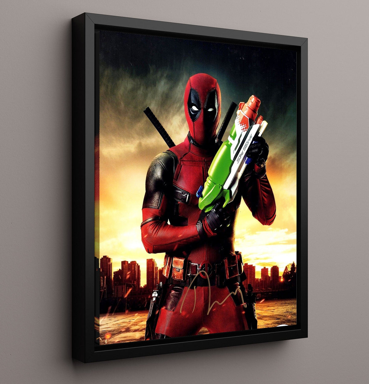 Deadpool - Ryan Reynolds - Deadpool - Armed Antics movie wall art 16x20 Gallery Frame