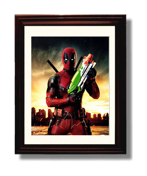 Deadpool - Ryan Reynolds - Deadpool - Armed Antics movie wall art 8x10 Beveled Frame