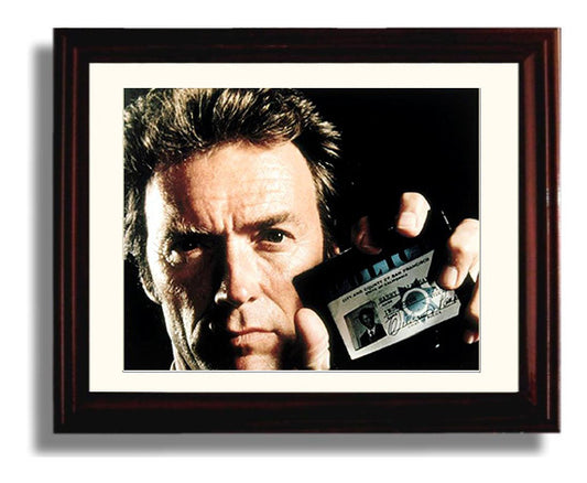 Dirty Harry - Clint Eastwood - Harry Callahan - Badge reveal confrontation movie wall art 8x10 Beveled Frame