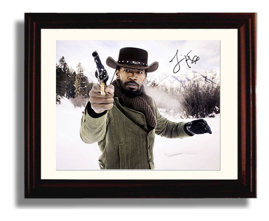 Django Unchained - Jamie Foxx - Django - Snowfield gunfire draw movie wall art 8x10 Beveled Frame