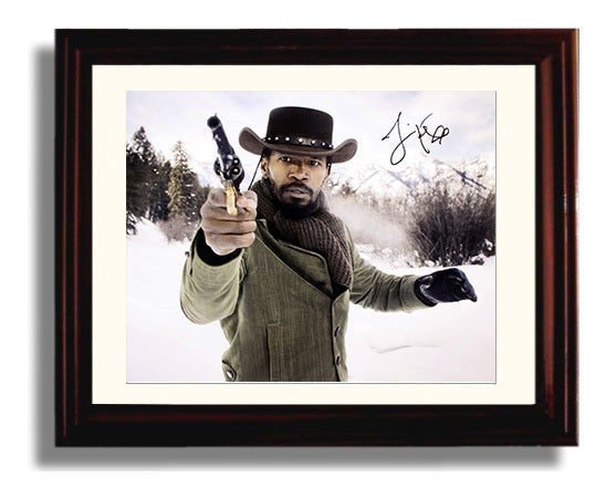 Django Unchained - Jamie Foxx - Django - Snowfield gunfire draw Vintage Movie Wall Art - 8x10 Beveled Frame movie decor