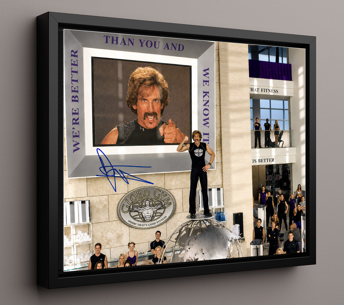 Dodgeball - Ben Stiller - White Goodman - Globo Gym dominance speech movie wall art 16x20 Framed Canvas