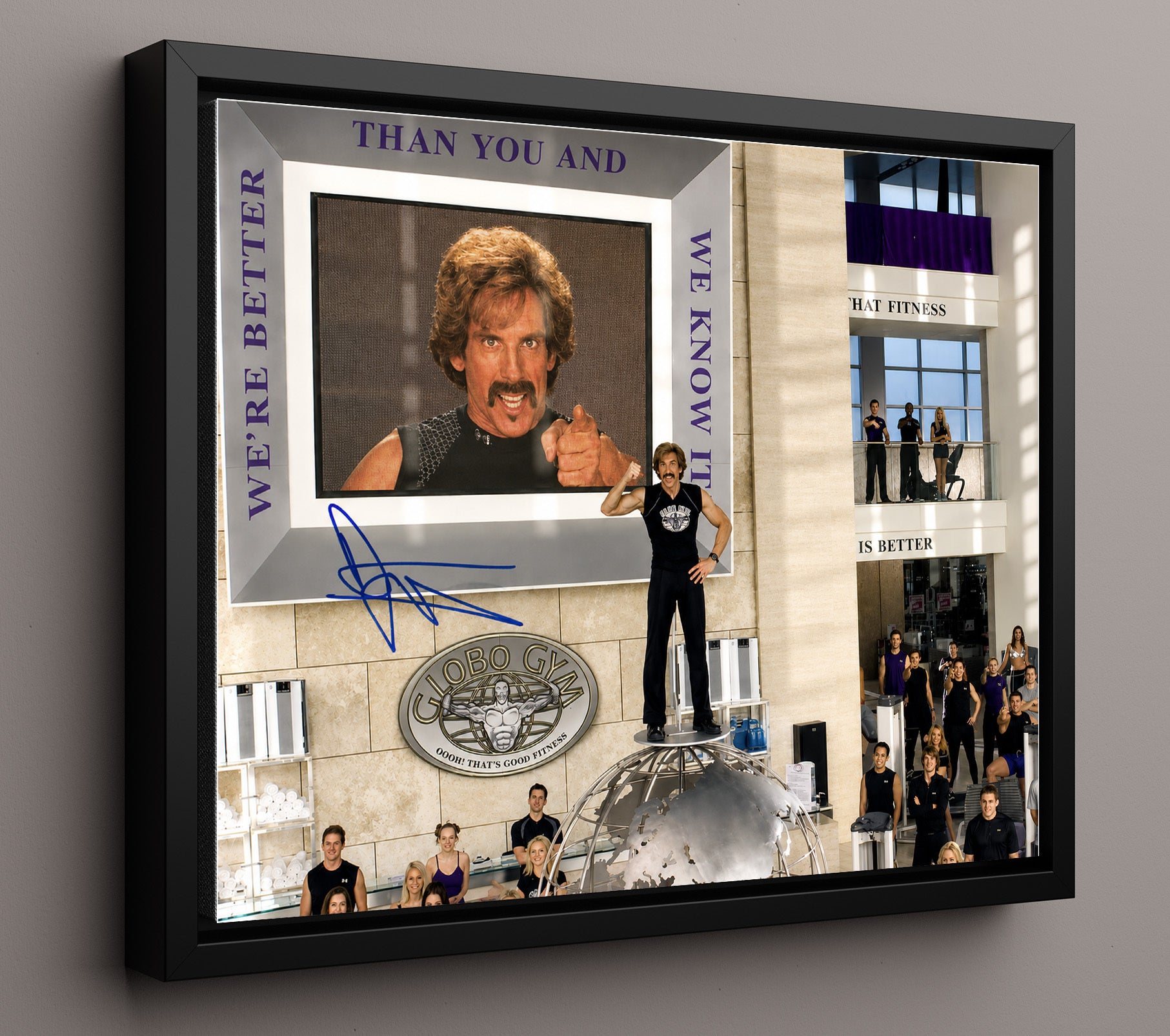 Dodgeball - Ben Stiller - White Goodman - Globo Gym dominance speech movie wall art 16x20 Framed Canvas