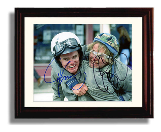 Dumb and Dumber - Jim Carrey - Lloyd Christmas - and Jeff Daniels - Harry Dunne - Chaotic scooter ride panic movie wall art 8x10 Beveled Frame