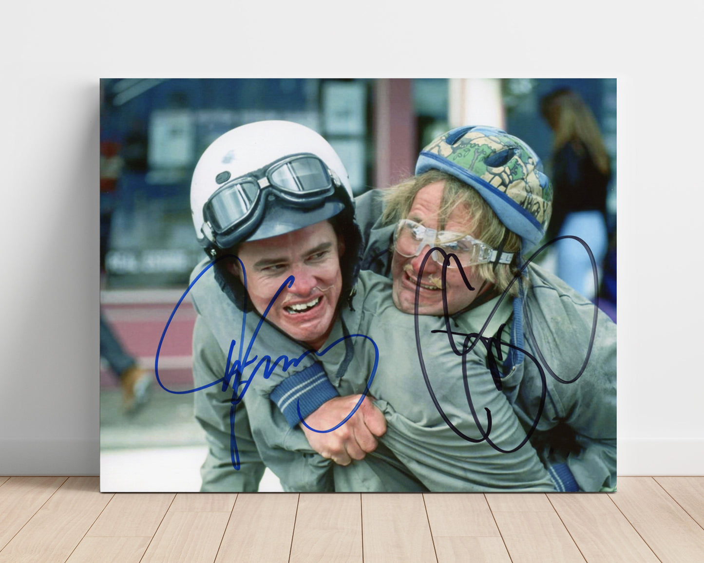 Dumb and Dumber - Jim Carrey - Lloyd Christmas - and Jeff Daniels - Harry Dunne - Chaotic scooter ride panic movie wall art 16x20 Unframed Print