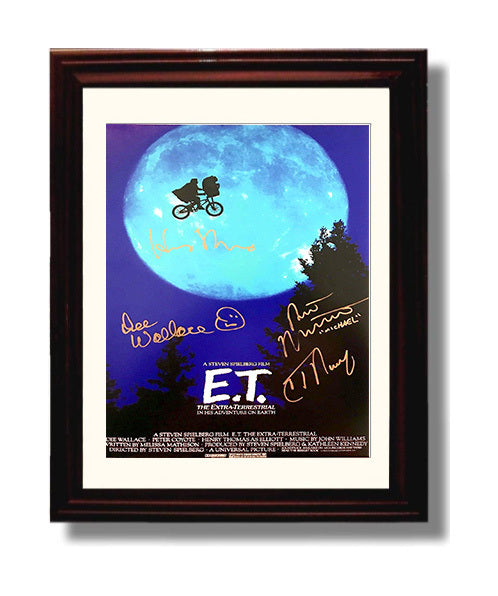 ET The Extra Terrestrial - Elliott and ET - Moonlight Bicycle Flight movie wall art 8x10 Beveled Frame