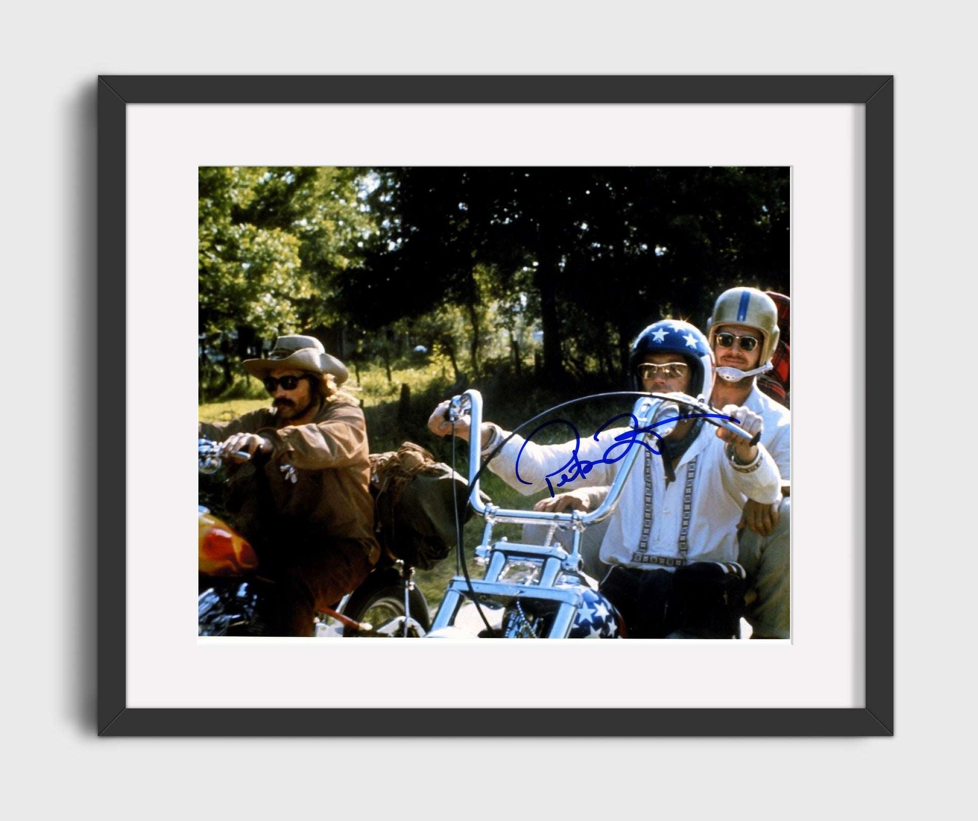 Easy Rider - Fonda - Captain America - and Hopper - Billy - Freedom Without Limits Vintage Movie Wall Art - 16x20 Gallery Frame movie decor