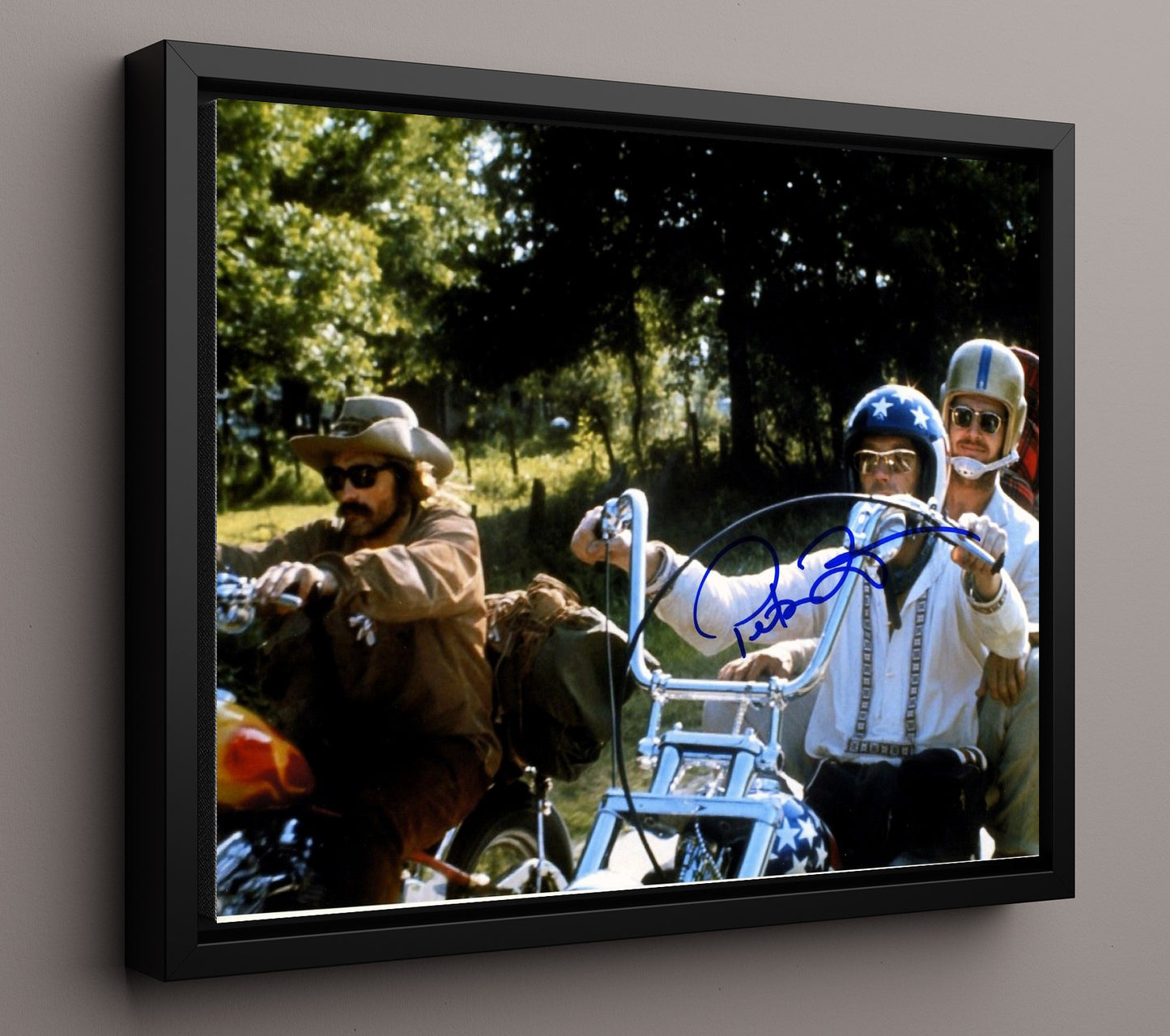 Easy Rider - Fonda - Captain America - and Hopper - Billy - Freedom Without Limits movie wall art 16x20 Framed Canvas
