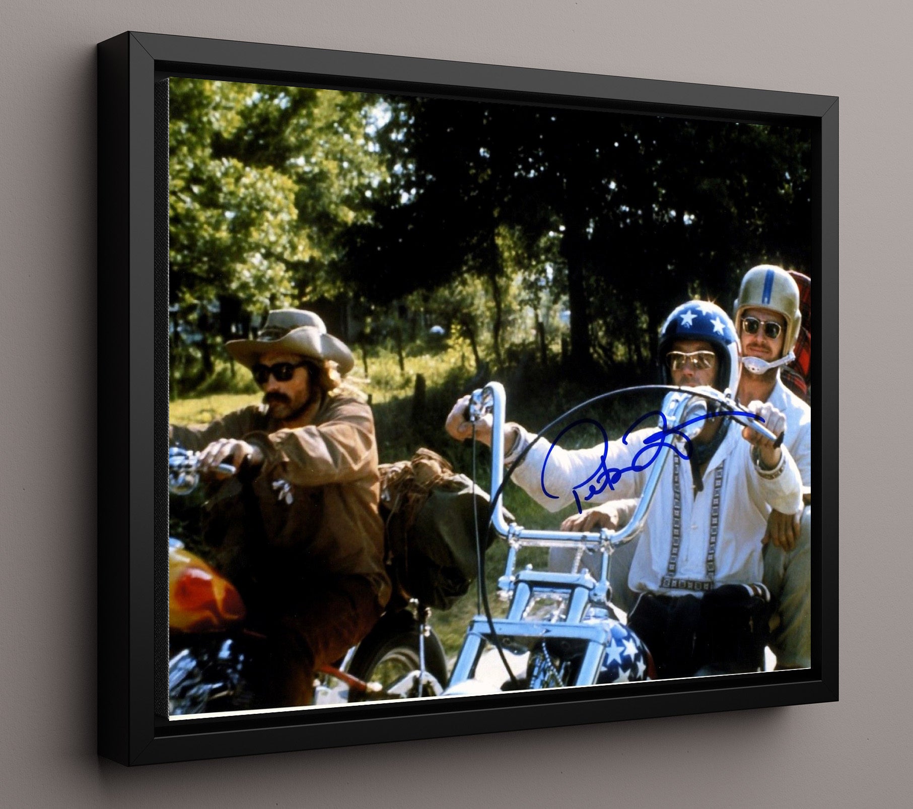 Easy Rider - Fonda - Captain America - and Hopper - Billy - Freedom Without Limits movie wall art 16x20 Framed Canvas