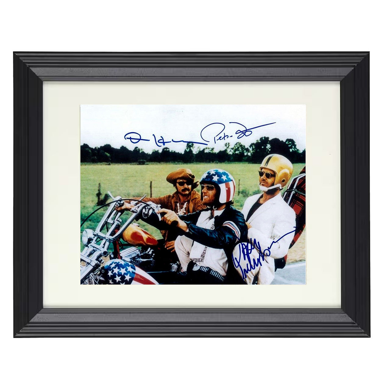 Easy Rider Cast – Easy Rider – Born to Be Wild Image – 8x10 black beveled framed movie wall art