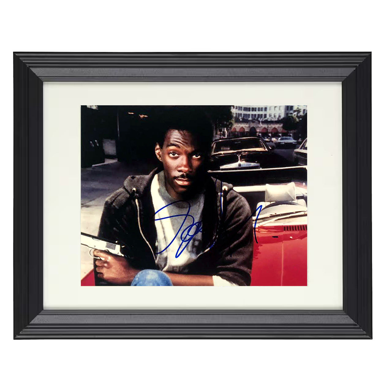 Eddie Murphy – Beverly Hills Cop – Axel Street Smarts Image – 8x10 black beveled framed movie wall art