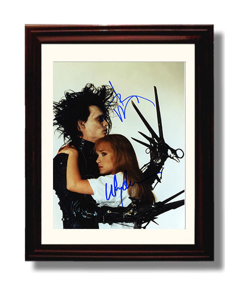 Edward Scissorhands - Johnny Depp - Edward and Winona Ryder - Kim - Gothic Fairy-Tale Embrace movie wall art 8x10 Beveled Frame
