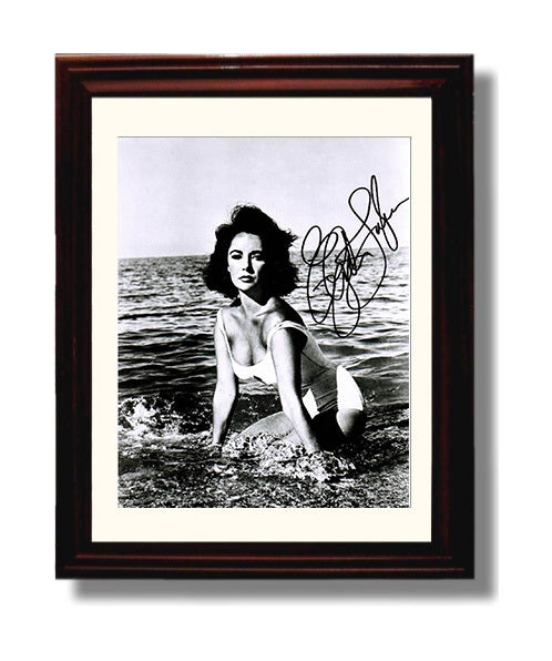 Elizabeth Taylor - Seaside Swimsuit Glamour movie wall art 8x10 Beveled Frame