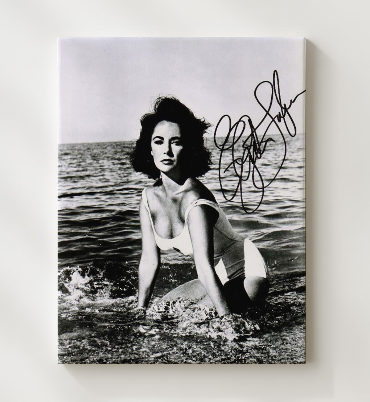 Elizabeth Taylor - Seaside Swimsuit Glamour movie wall art 20x24 Canvas