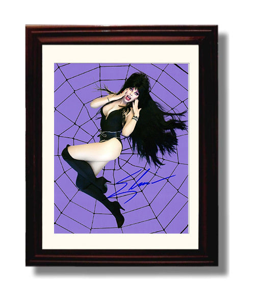 Elvira Mistress of the Dark - Cassandra Peterson Elvira Spiderweb Pinup.jpg movie wall art 8x10 Beveled Frame