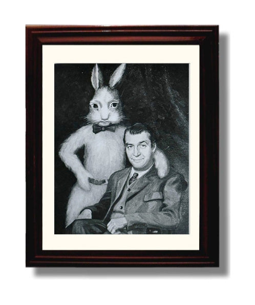 Elwood and Harvey - Iconic Harvey Painting movie wall art 8x10 Beveled Frame