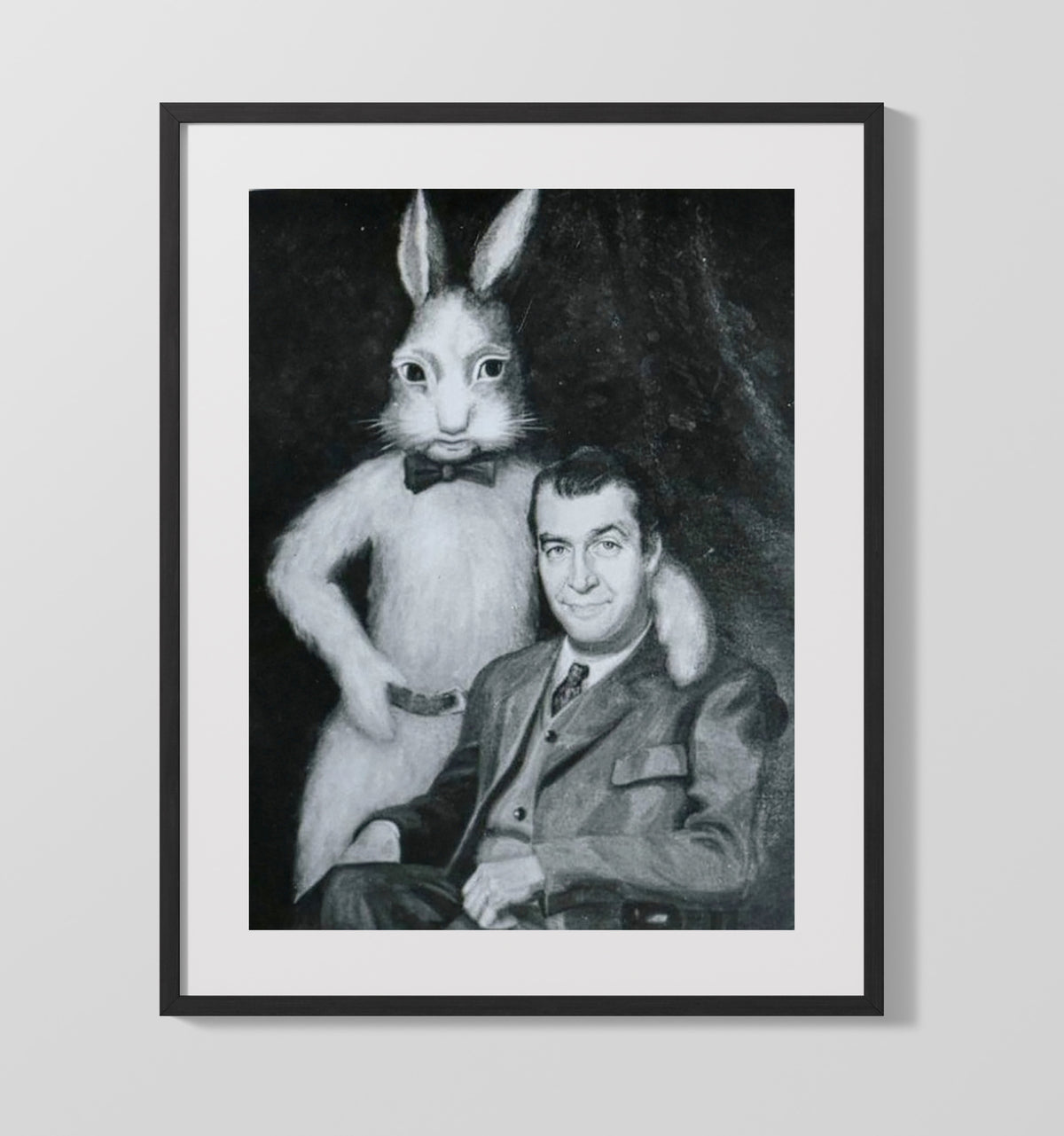 Elwood and Harvey - Iconic Harvey Painting movie wall art 16x20 Gallery Frame