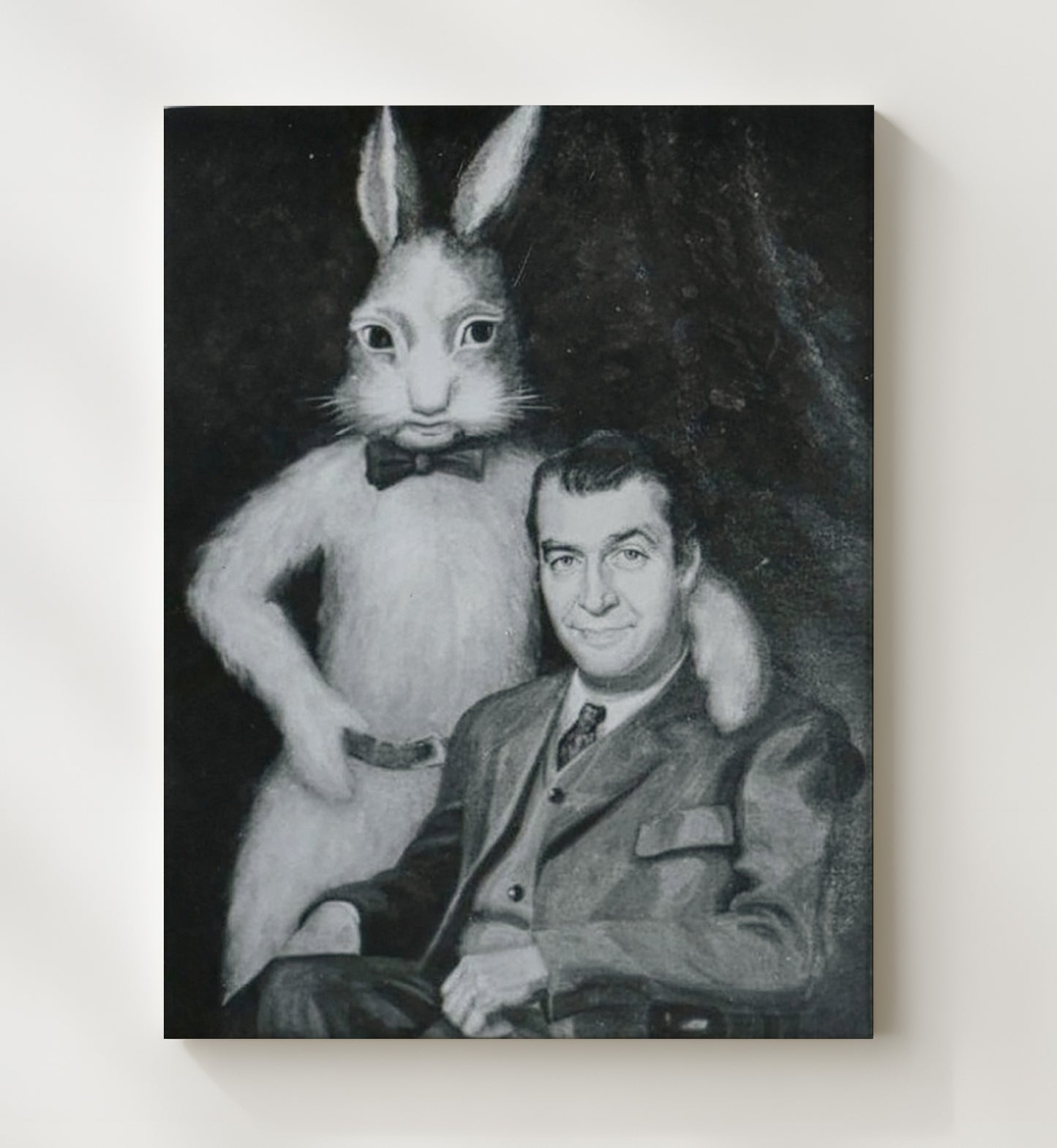 Elwood and Harvey - Iconic Harvey Painting Vintage Movie Wall Art - 20x24 Canvas movie decor