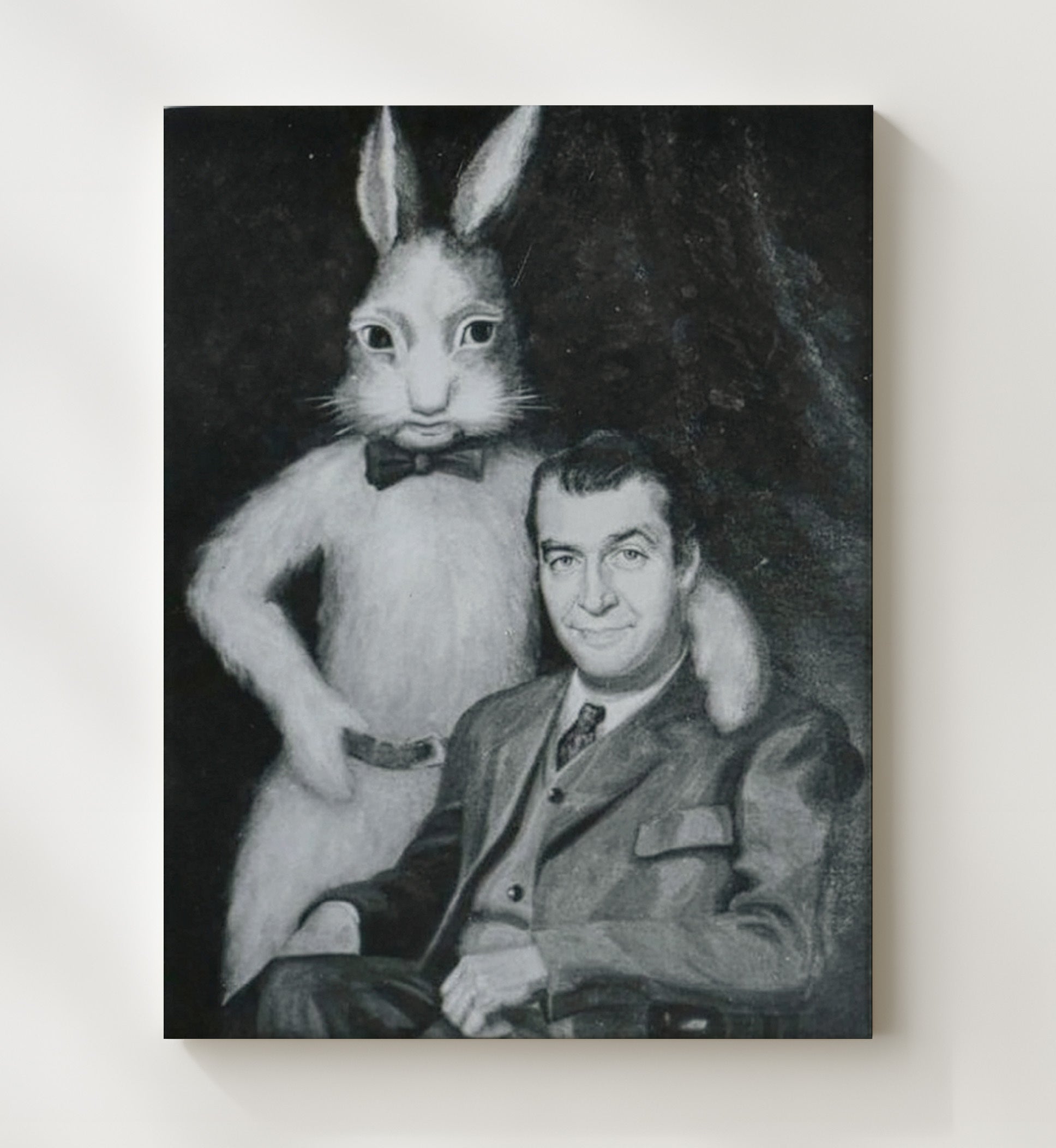 Elwood and Harvey - Iconic Harvey Painting Vintage Movie Wall Art - 20x24 Canvas movie decor