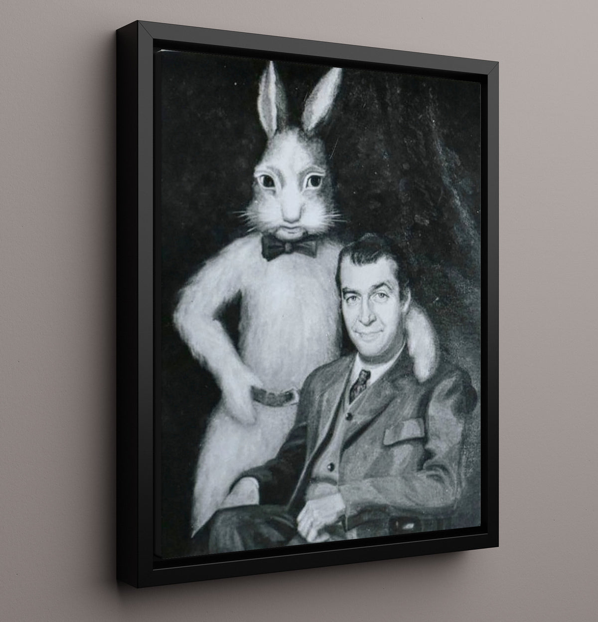 Elwood and Harvey - Iconic Harvey Painting movie wall art 16x20 Framed Canvas
