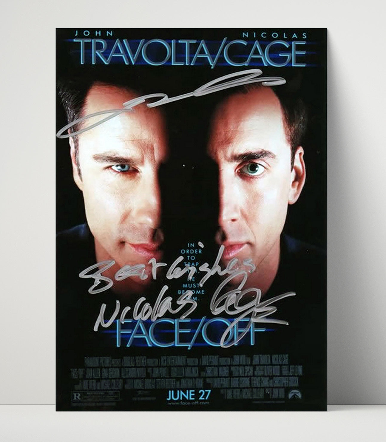 Face Off - John Travolta - Sean Archerand Nicolas Cage - Castor TroyDual Identity Showdown Vintage Movie Wall Art - 16x20 Unframed Print movie decor