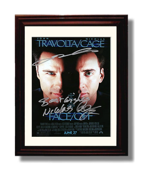 Face Off - John Travolta - Sean Archer and Nicolas Cage - Castor Troy - Dual Identity Showdown movie wall art 8x10 Beveled Frame