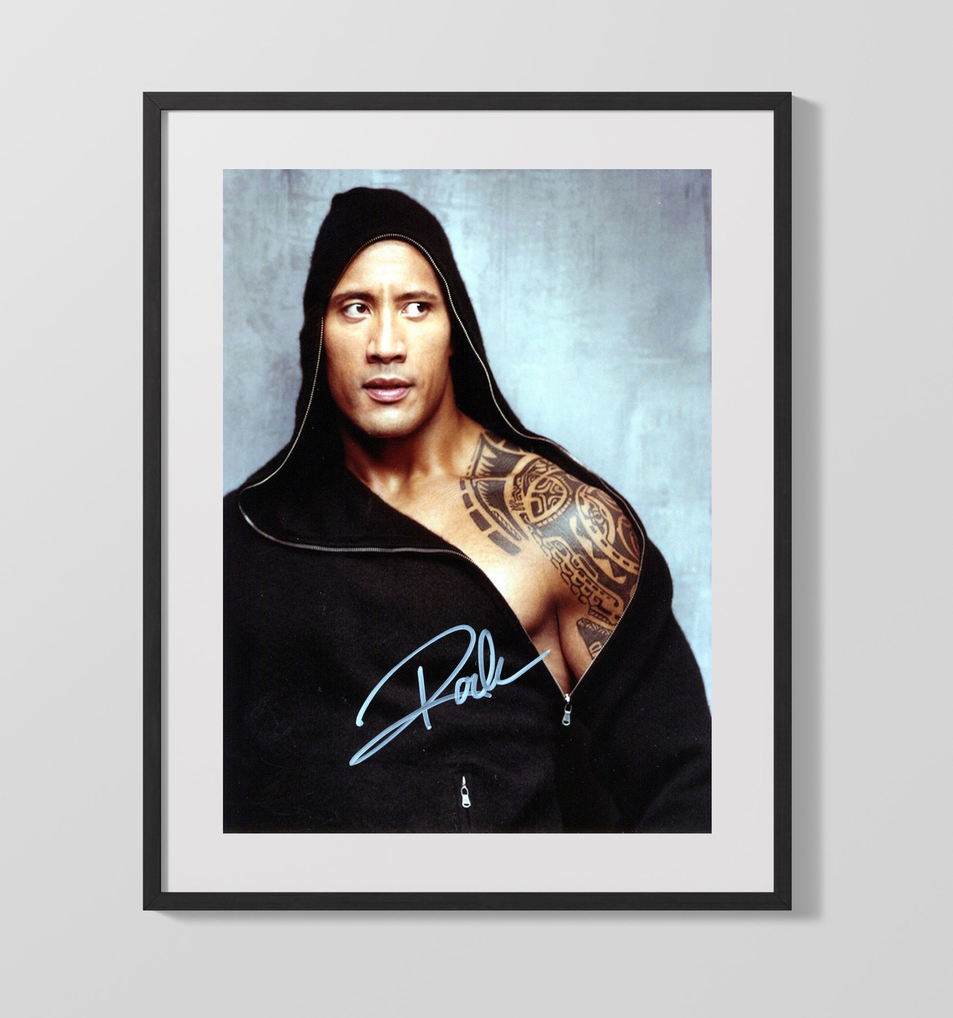 Fast Five - Dwayne Johnson - Luke HobbsTribal Tattoo Power Stare Vintage Movie Wall Art - 16x20 Gallery Frame movie decor