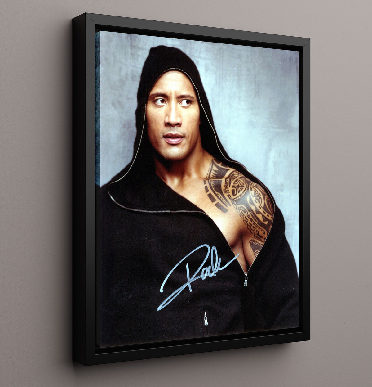 Fast Five - Dwayne Johnson - Luke Hobbs - Tribal Tattoo Power Stare movie wall art 16x20 Framed Canvas