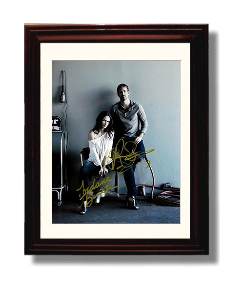 Fast and Furious - Paul Walker Jordana Brewster Garage Romance Duo movie wall art 8x10 Beveled Frame