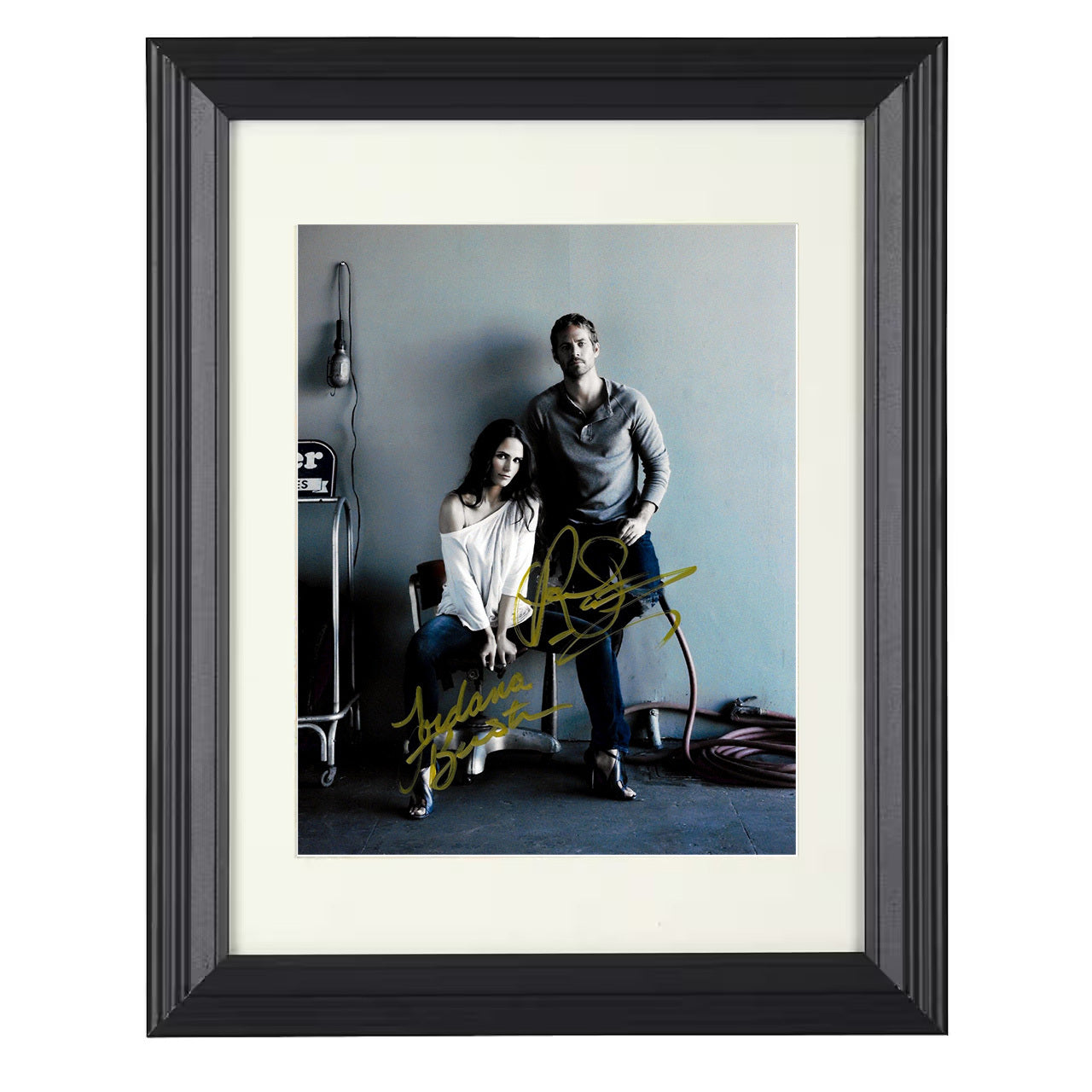 Fast and Furious – Paul Walker Garage Romance Duo – 8x10 black beveled framed movie wall art