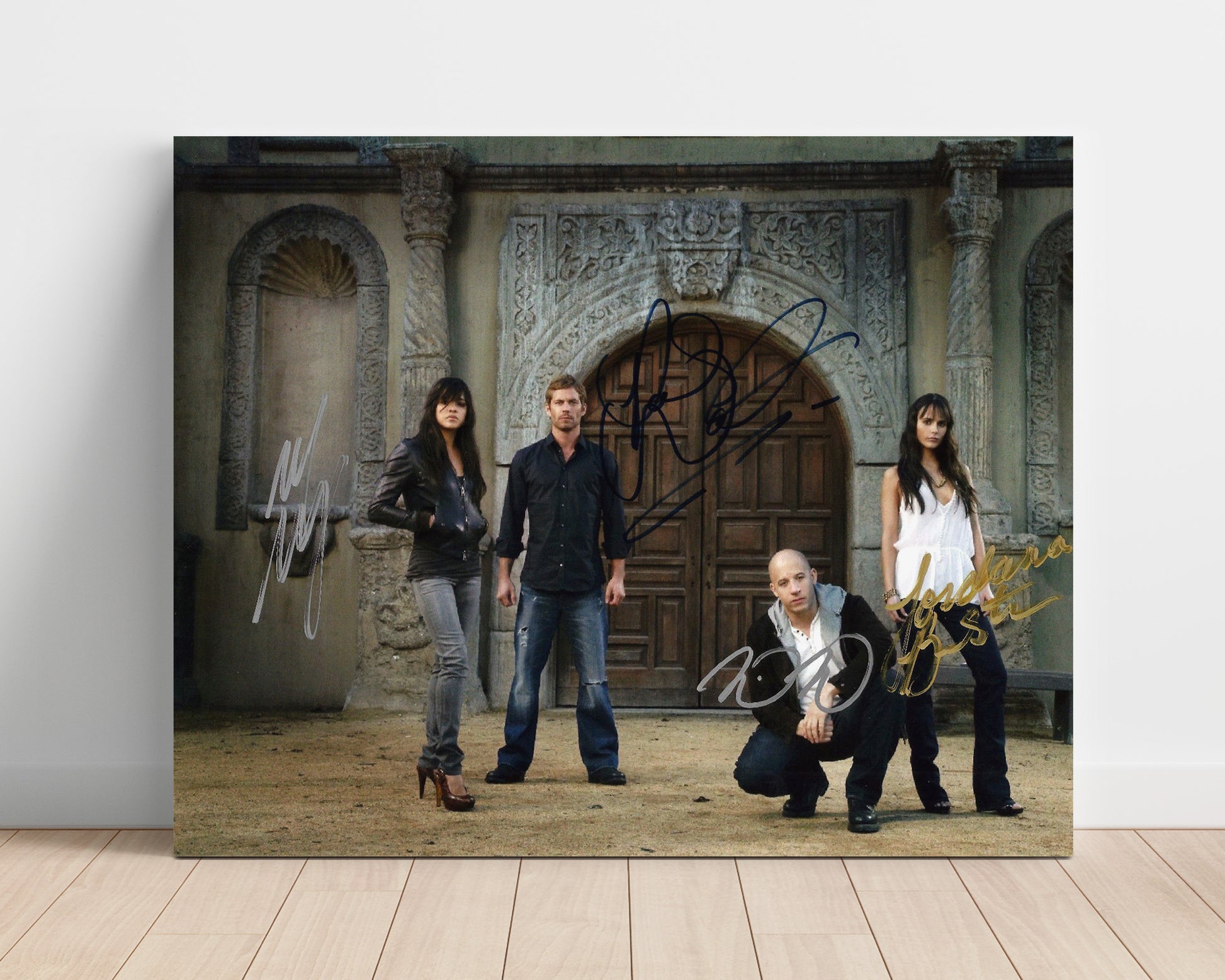 Fast and Furious - Vin Diesel - Dominic Toretto - Ensemble Team Courtyard Scene movie wall art 16x20 Unframed Print