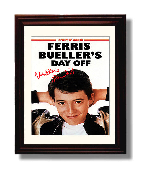 Ferris Buellers Day Off - Matthew Broderick - Ferris Bueller - Day-Off Rebel Grin movie wall art 8x10 Beveled Frame