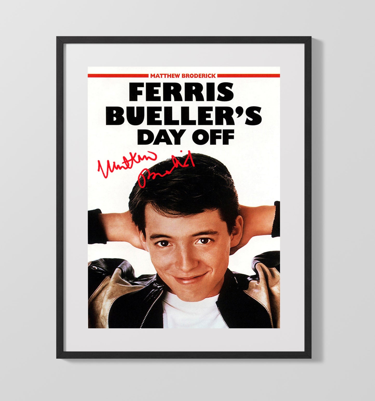 Ferris Buellers Day Off - Matthew Broderick - Ferris BuellerDay-Off Rebel Grin Vintage Movie Wall Art - 16x20 Gallery Frame movie decor