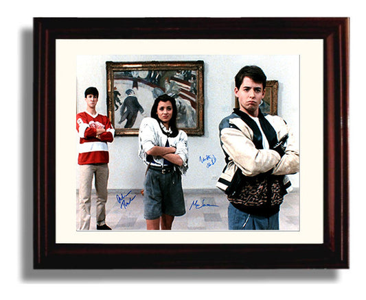 Ferris Buellers Day Off - Matthew Broderick and Mia Sara and Alan Ruck movie wall art 8x10 Beveled Frame