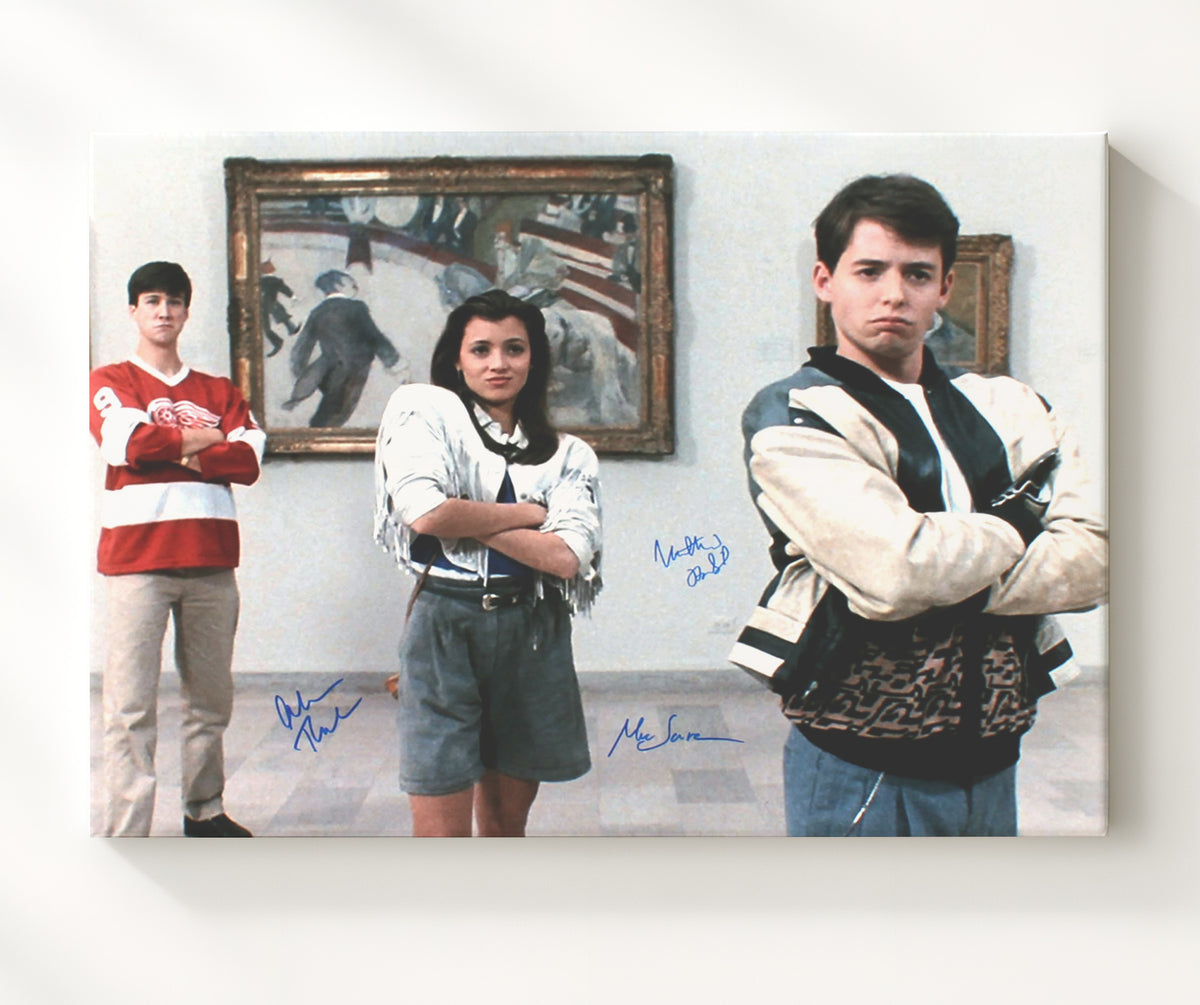 Ferris Buellers Day Off - Matthew Broderick and Mia Sara and Alan Ruck movie wall art 20x24 Canvas