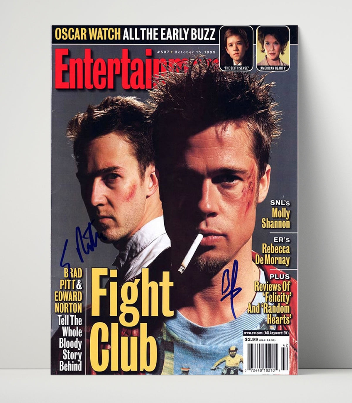 Fight Club - Brad Pitt - Tyler Durden and Edward Norton - Narrator - Anarchy Alter Ego Stare movie wall art 16x20 Unframed Print