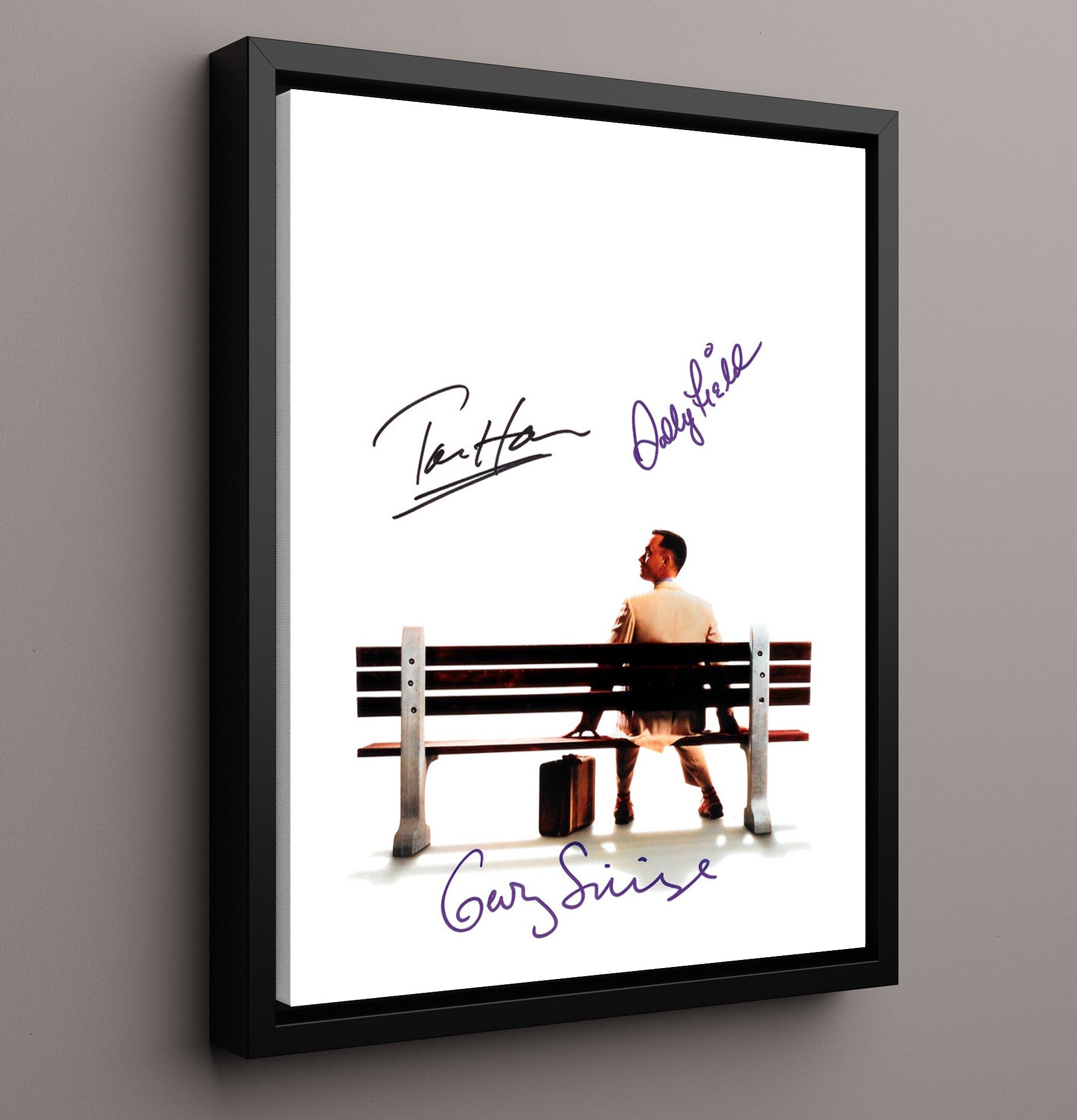 Forrest Gump - Tom Hanks - Forrest GumpBench-Sitting Life Reflection Vintage Movie Wall Art - 16x20 Framed Canvas movie decor
