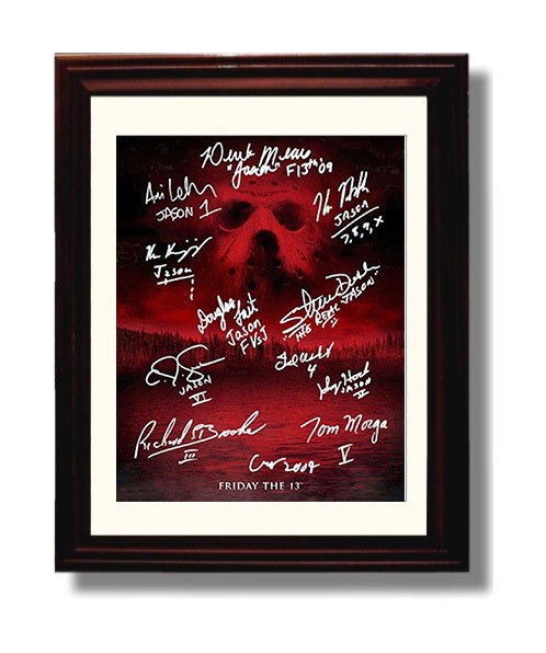 Friday the 13th Cast - Slasher Legacy movie wall art 8x10 Beveled Frame