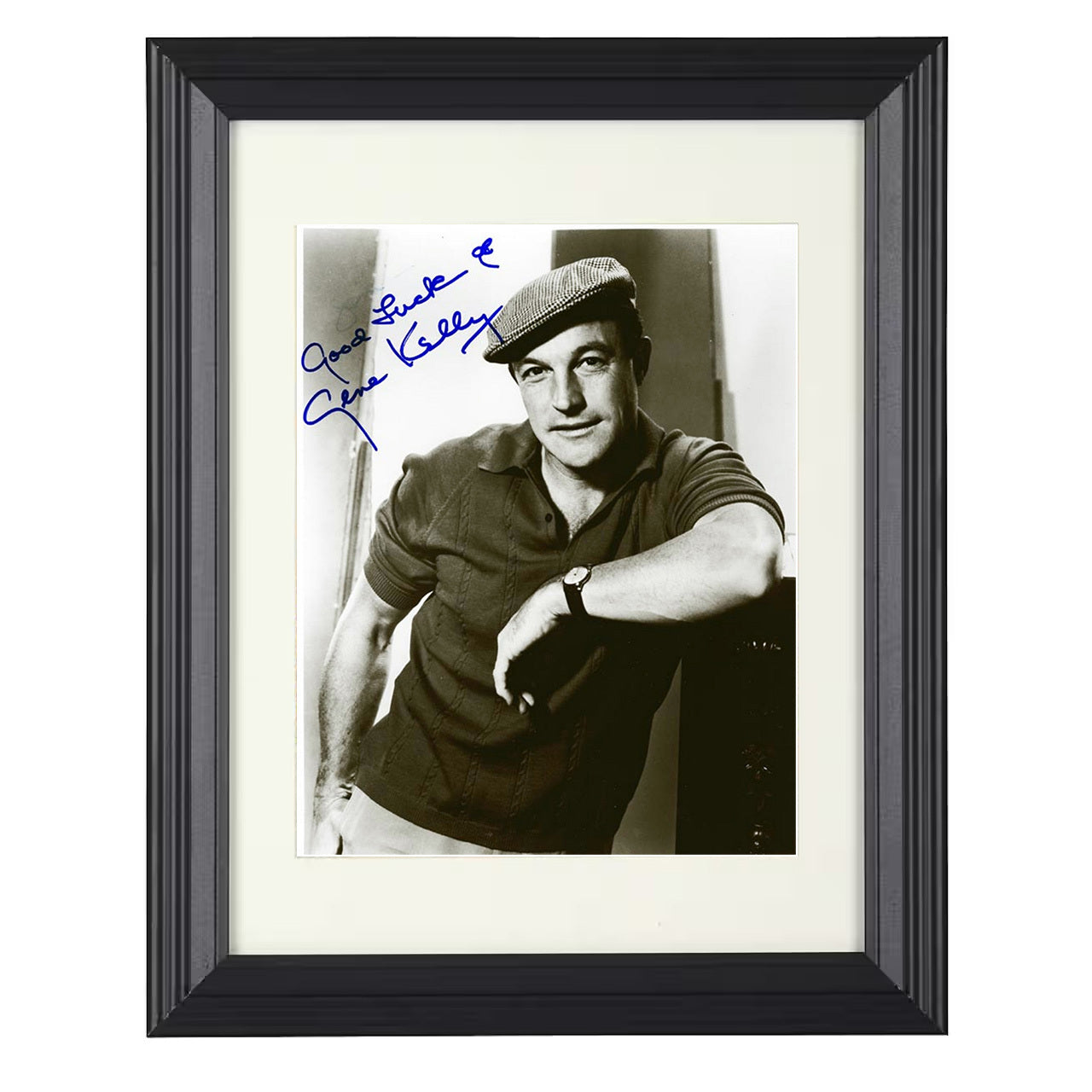 Gene Kelly – Classic Hollywood Song-and-Dance Icon – 8x10 black beveled framed movie wall art