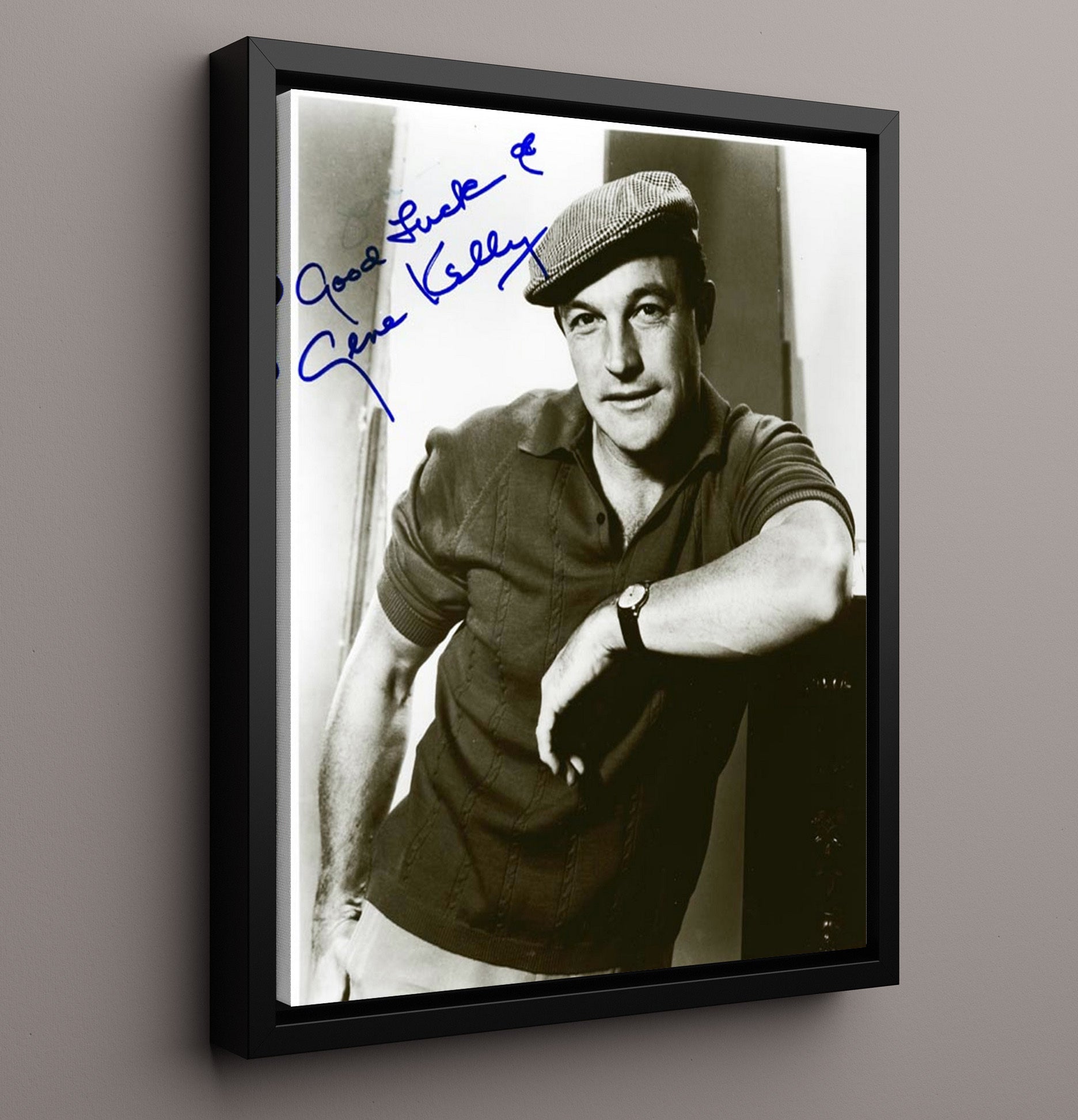 Gene Kelly - Classic Hollywood Song-and-Dance Icon Vintage Movie Wall Art - 16x20 Framed Canvas movie decor