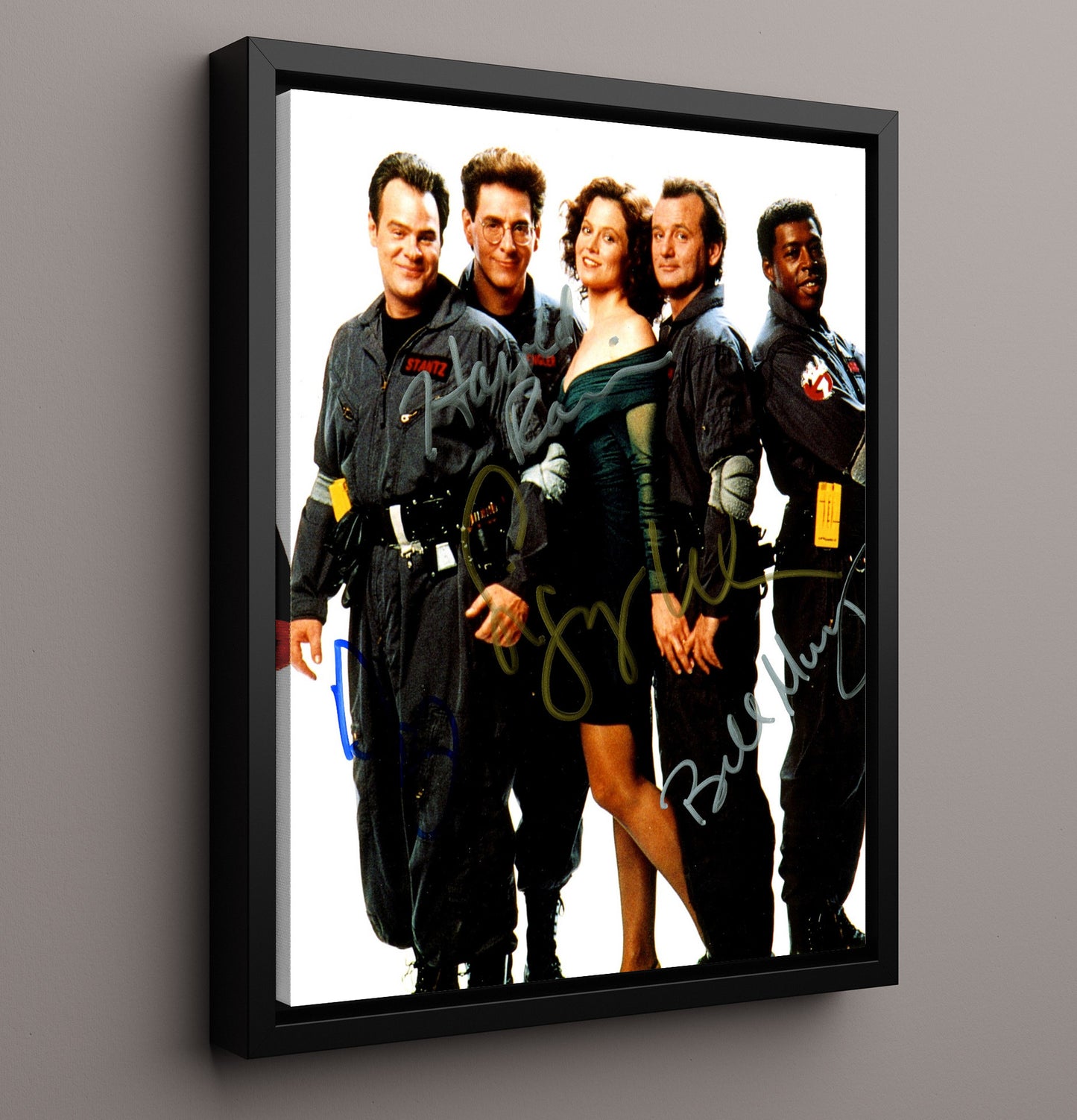 Ghostbusters Cast - Who Ya Gonna Call movie wall art 16x20 Framed Canvas