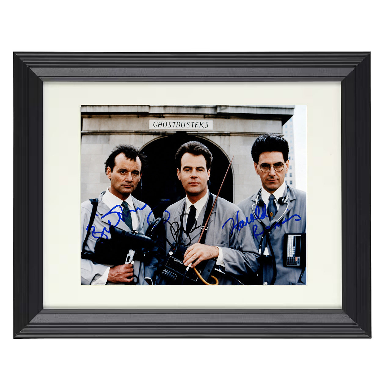 Ghostbusters Cast – Who Ya Gonna Call – 8x10 black beveled framed movie wall art