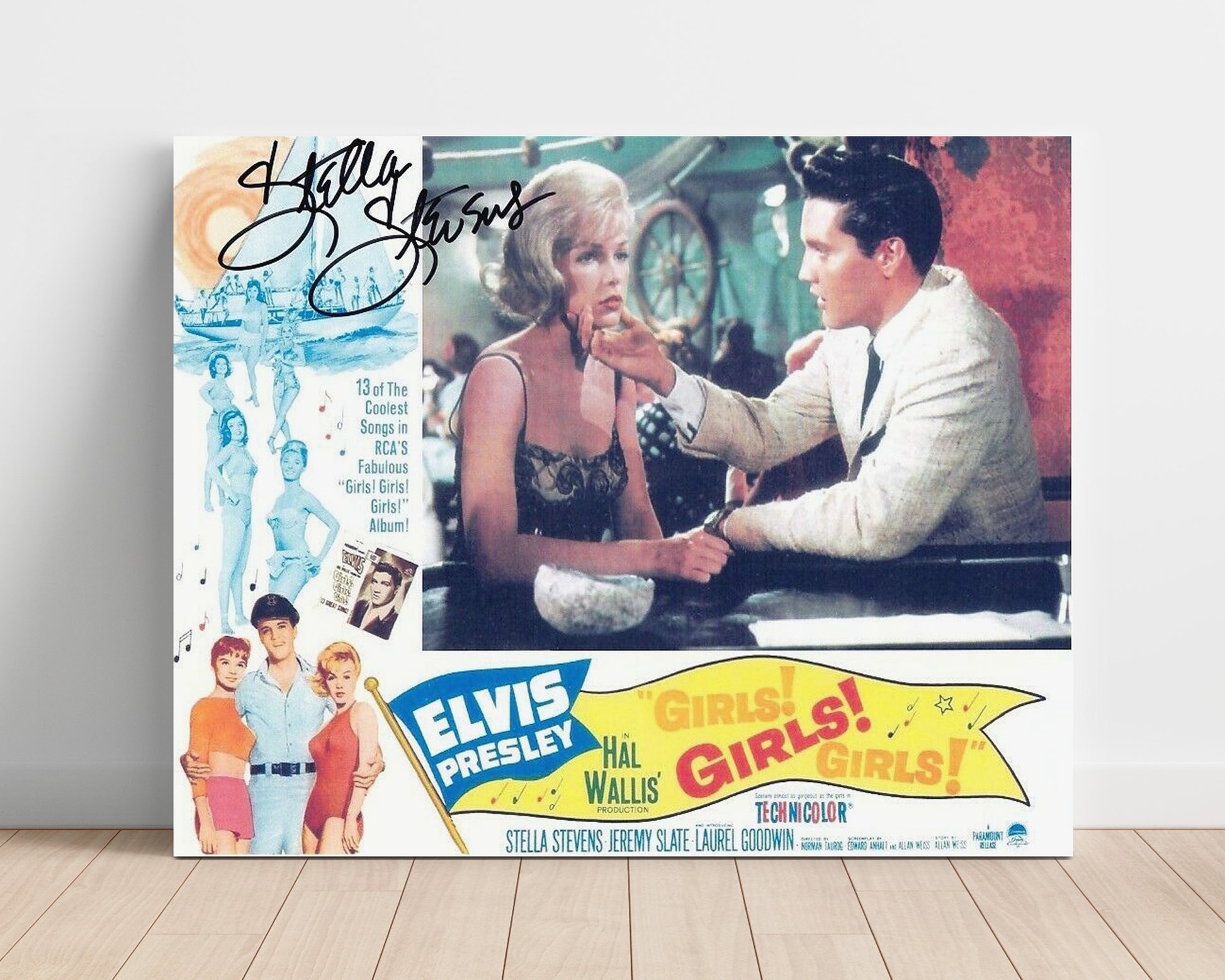 Girls-Girls-Girls - Elvis Presley - Ross - and Stella Stevens - Robin - Beachside Heart-to-Heart Vintage Movie Wall Art - 16x20 Unframed Print movie decor