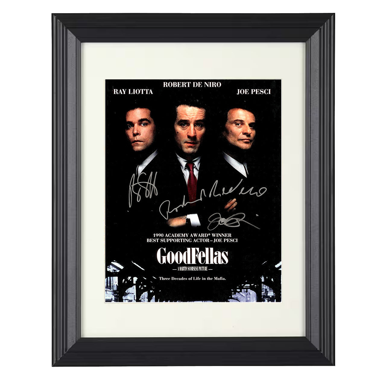 Goodfellas Cast – Mafia Legends Image – 8x10 black beveled framed movie wall art