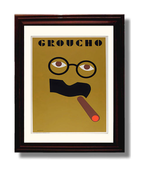 Groucho Marx - Minimalist Cigar Icon movie wall art 8x10 Beveled Frame