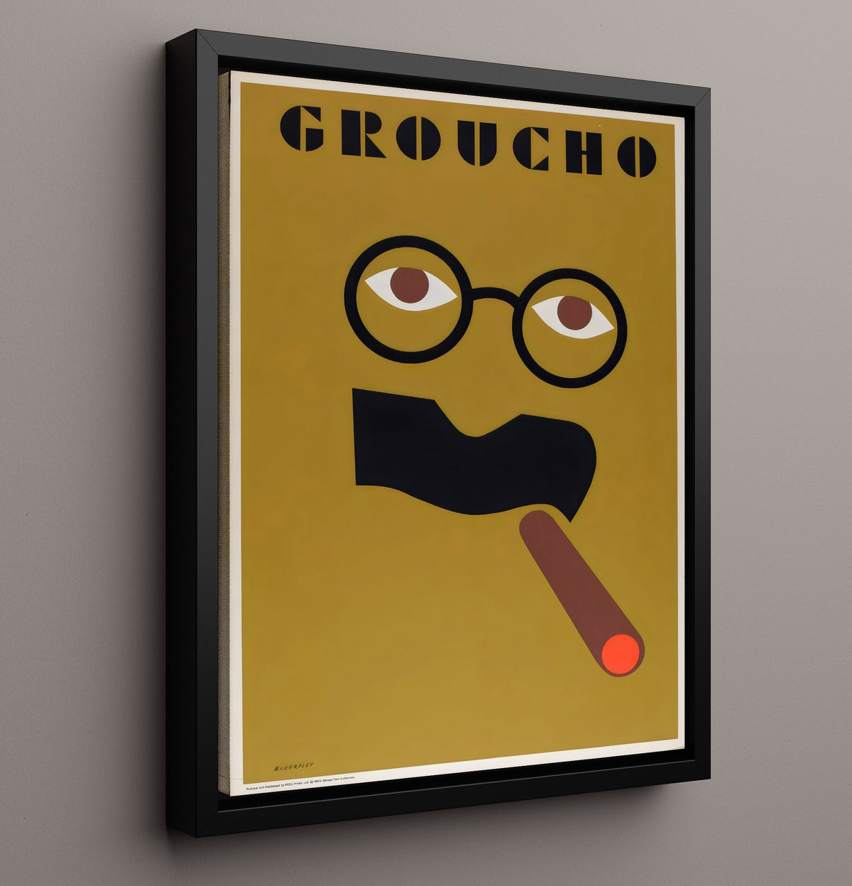 Groucho Marx - Minimalist Cigar Icon movie wall art 16x20 Gallery Frame
